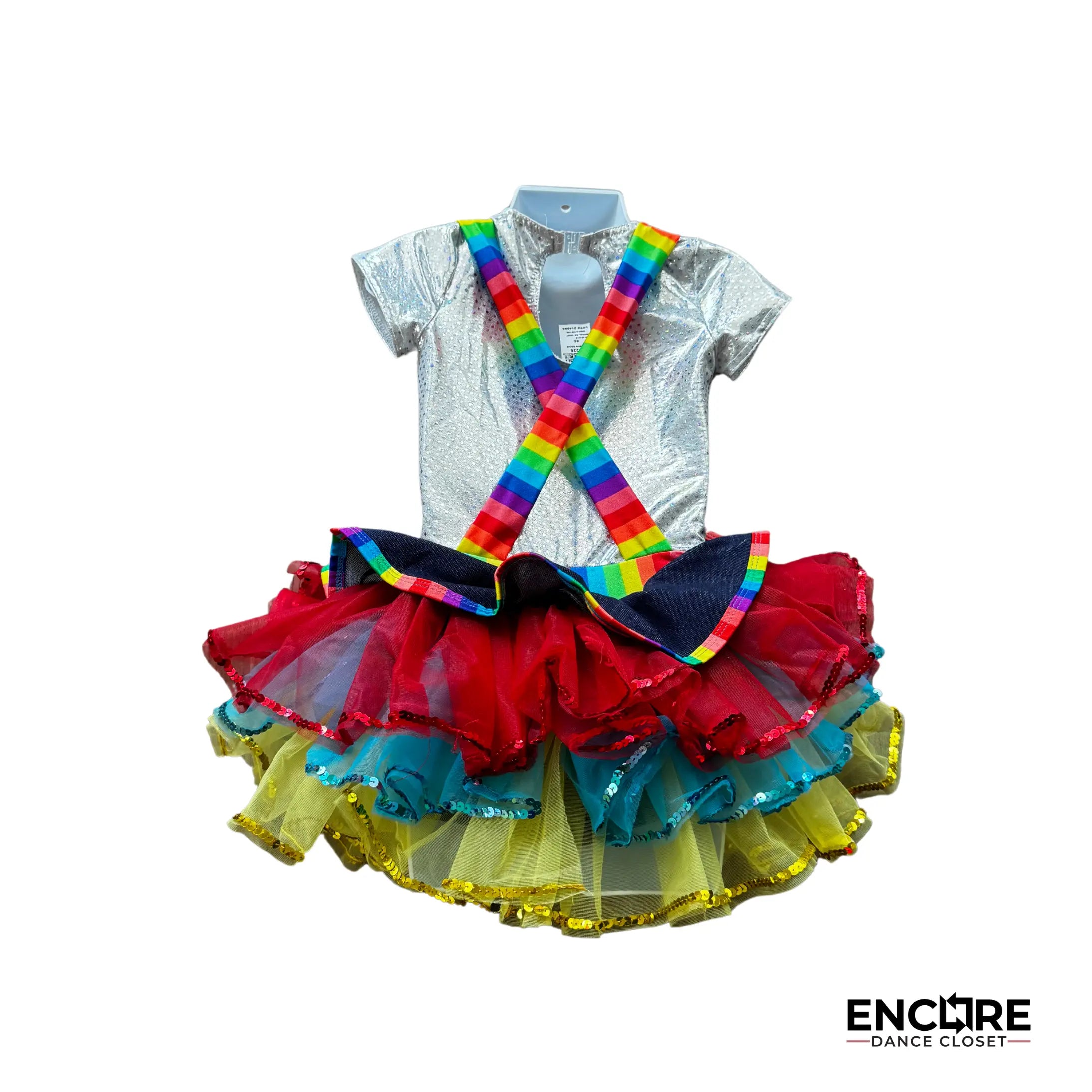 Playful Rainbow Overall Tutu  dress