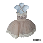 Beige Ballet Costume with Lace Bodice and Tulle Skirt  dress