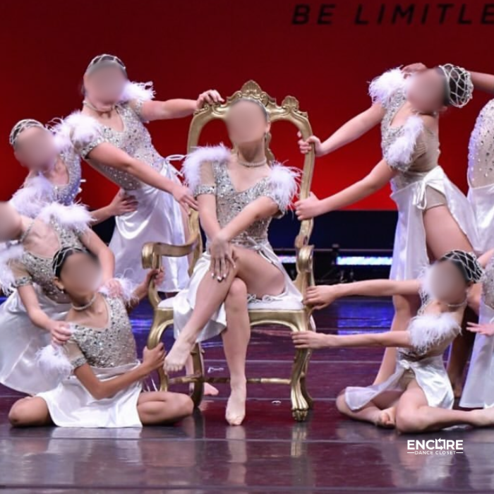 Sparkly Beige Leotard with Feathers - Encore Dance Closet