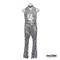 Silver Disco Bell Bottomed Unitard  unitard