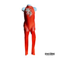 Orange Mesh Unitard with White Appliqué 2  unitard