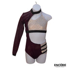 Burgundy Asymmetrical Leotard (CL)  leotard
