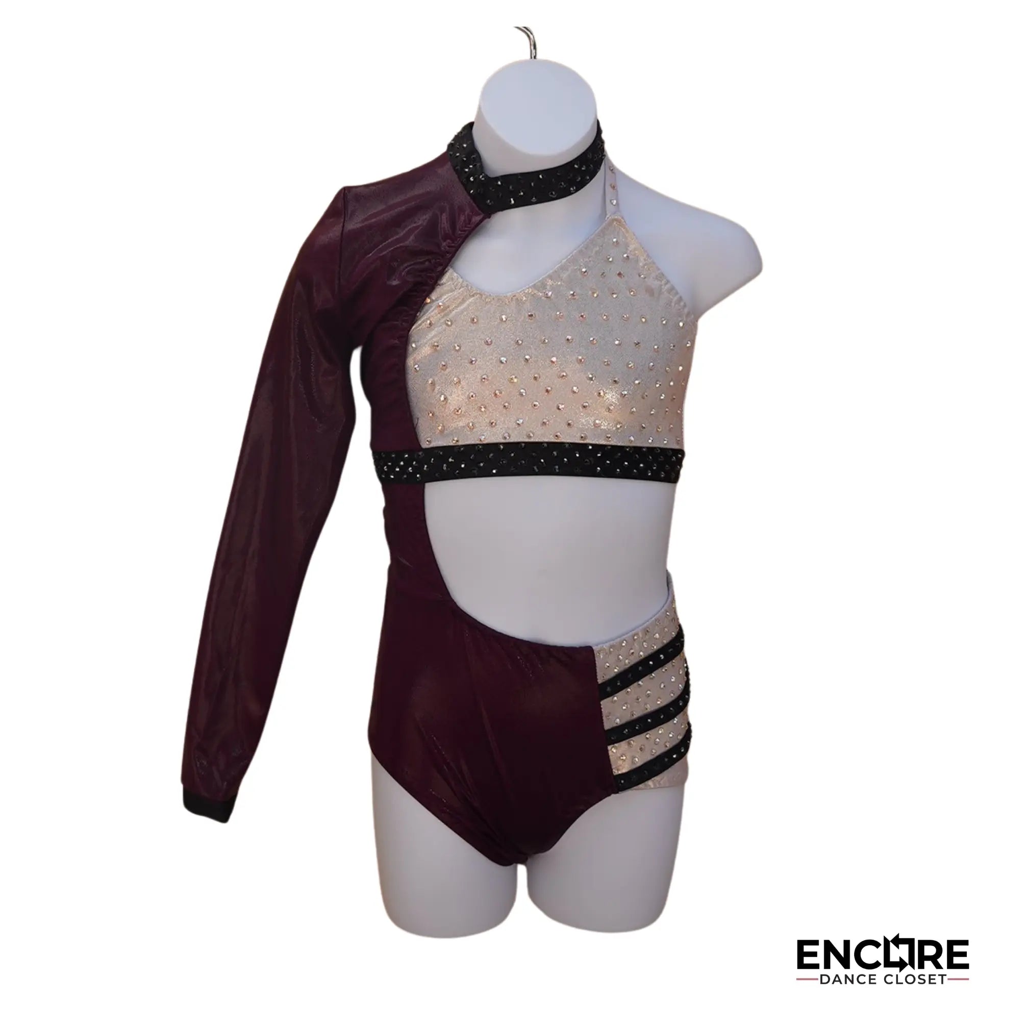 Burgundy Asymmetrical Leotard (CL)  leotard