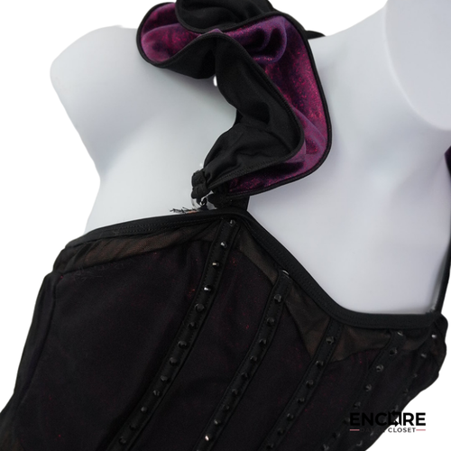 Plum & Black Fringe Jazz Costume  leotard