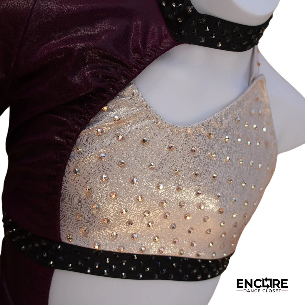 Burgundy Asymmetrical Leotard (CM)  leotard