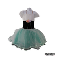 Mint and White Ballet-Inspired Tutu Dress with Floral Detail  dress