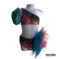 Aqua Fringe & Feather Finesse  two piece