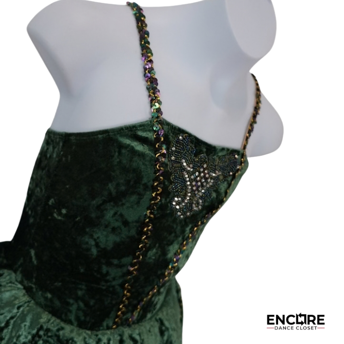 Emerald Velvet Point  dress