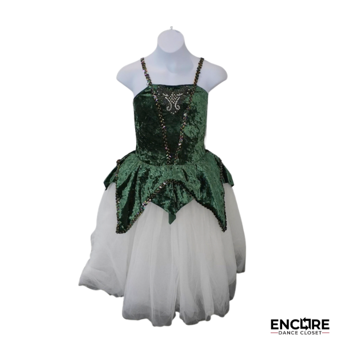 Emerald Velvet Point  dress