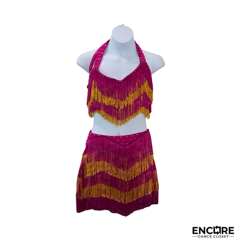 Fuchsia Fringe  two piece
