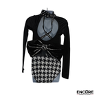 Houndstooth Edge  leotard