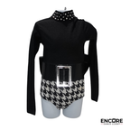 Houndstooth Edge  leotard