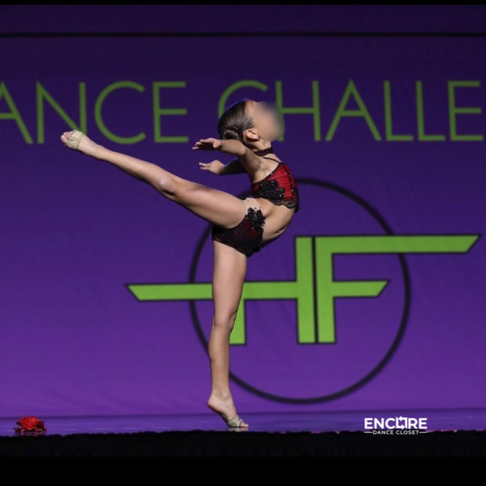 Fiery Flamenco-Inspired Two-Piece with Skirt - Encore Dance Closet