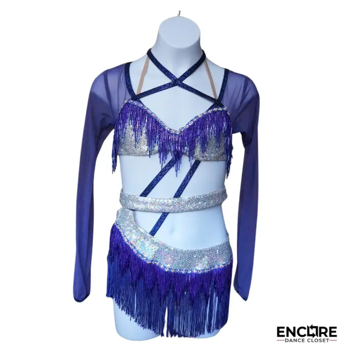 Blue and Silver Dazzling Two-Piece  two piece