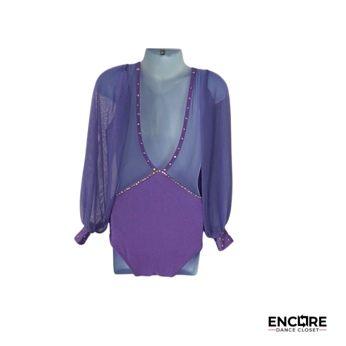 Lavender Bloom Sleeve  leotard