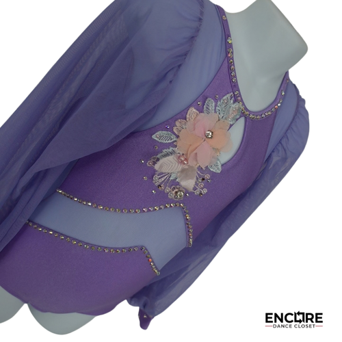Lavender Bloom Sleeve  leotard