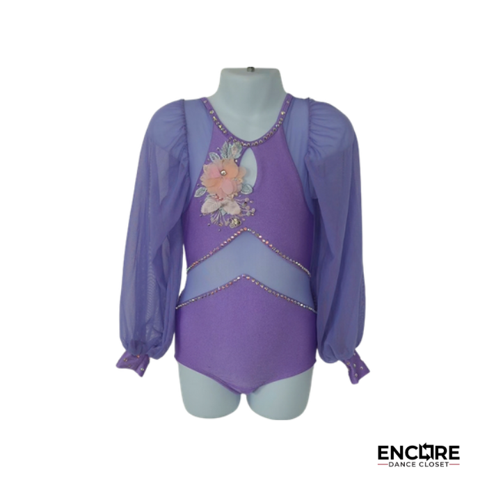Lavender Bloom Sleeve  leotard