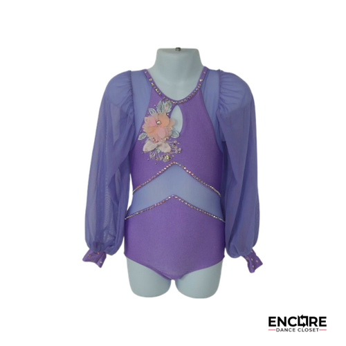 Lavender Bloom Sleeve  leotard