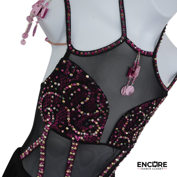 Magenta Fringe  leotard