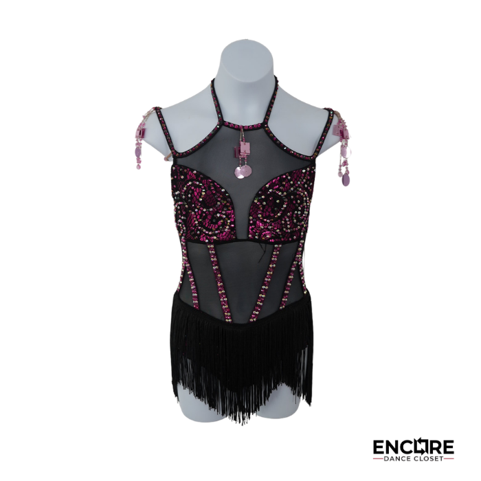 Magenta Fringe  leotard