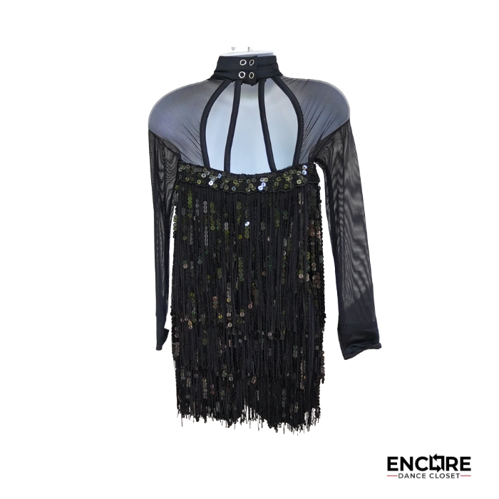 Noir Fringe  biketard