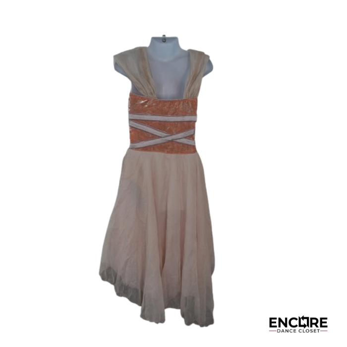 Peach Velvet Wrap  dress
