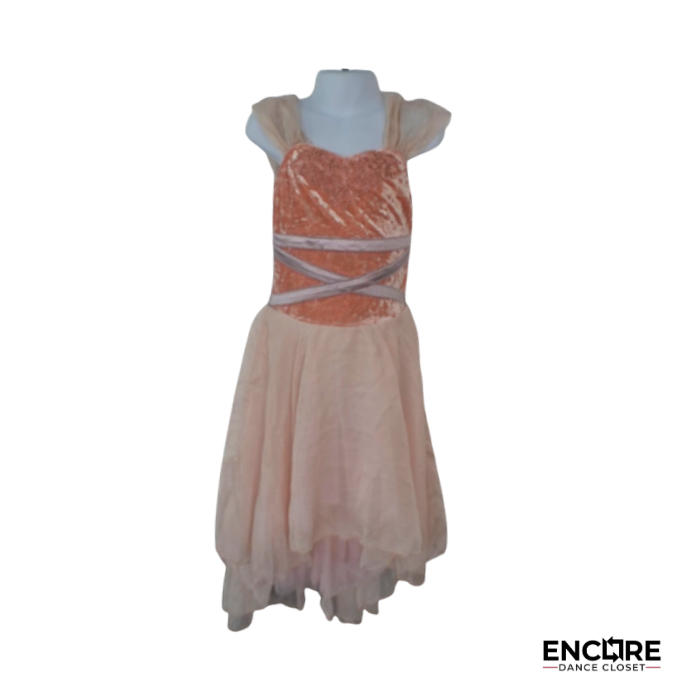 Peach Velvet Wrap  dress