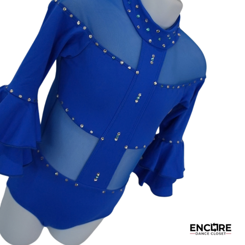 Royal Ruffle Shine  leotard