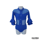 Royal Ruffle Shine  leotard