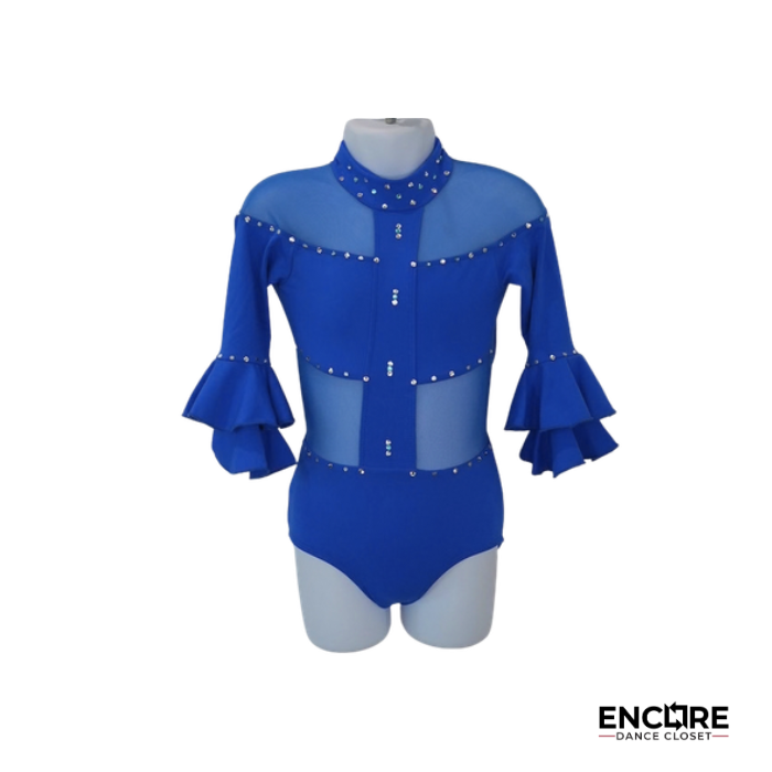 Royal Ruffle Shine  leotard