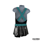 Silver Aqua Drape  biketard