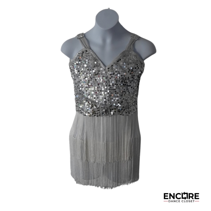 Silver Fringe  biketard