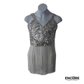 Silver Fringe  biketard