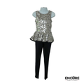 Silver Peplum Shine  unitard