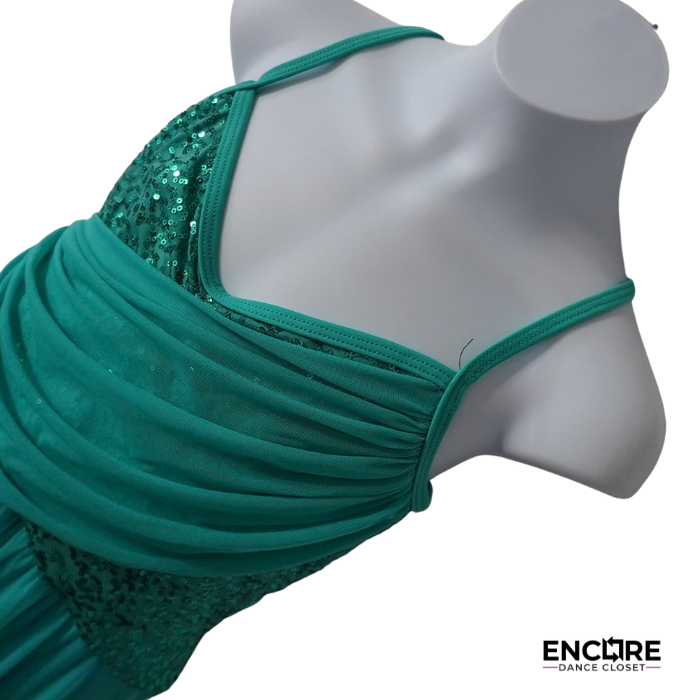 Teal Cascade  dress