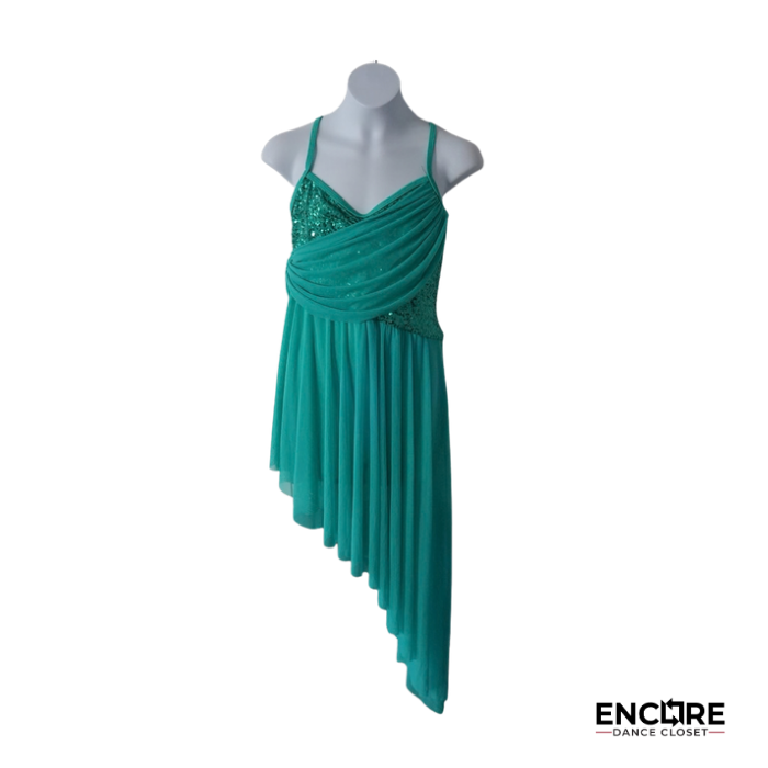 Teal Cascade  dress
