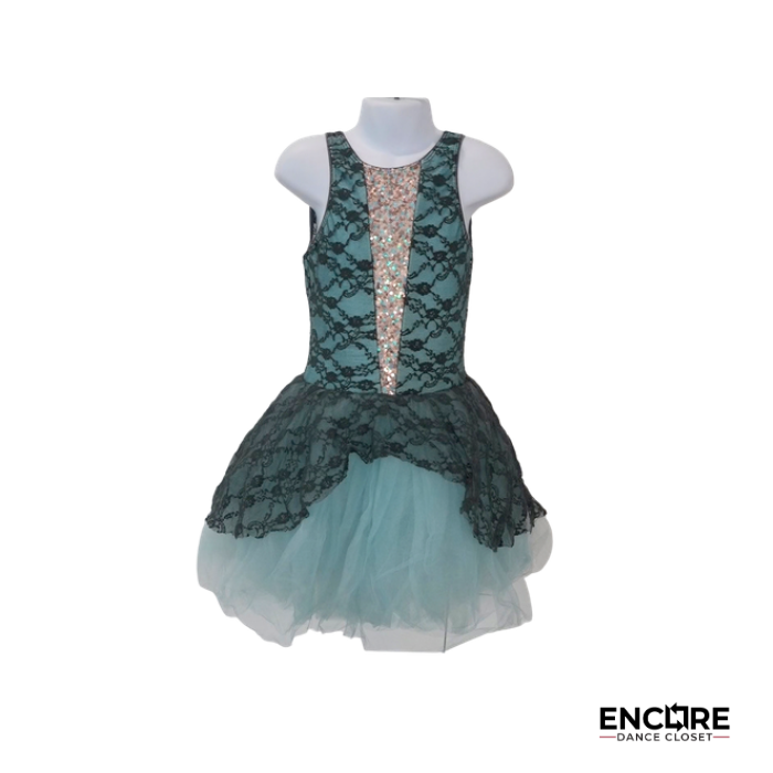 Teal Lace Whisper  dress