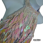 Blush Fringe  leotard