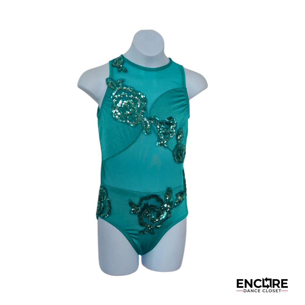 Emerald Rosette  leotard