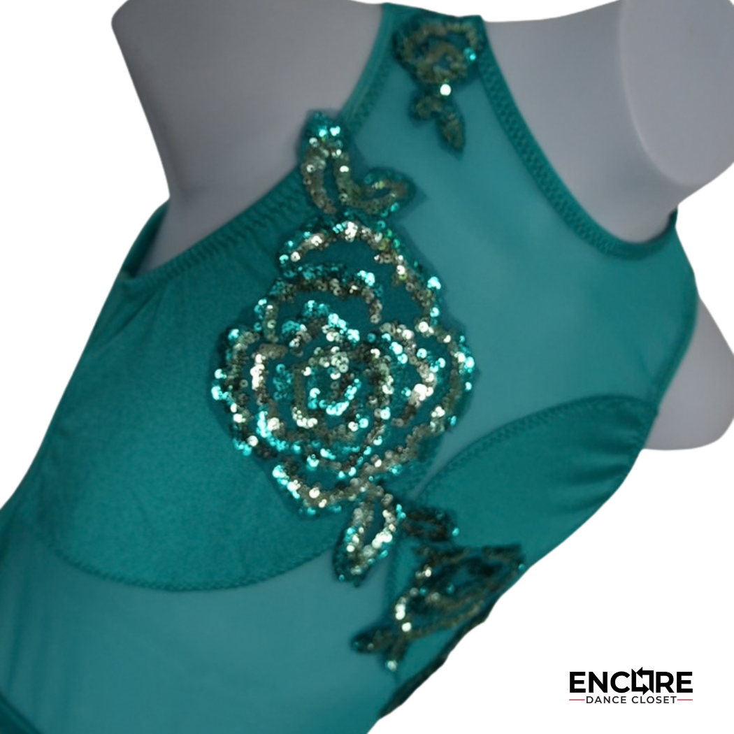 Emerald Rosette  leotard